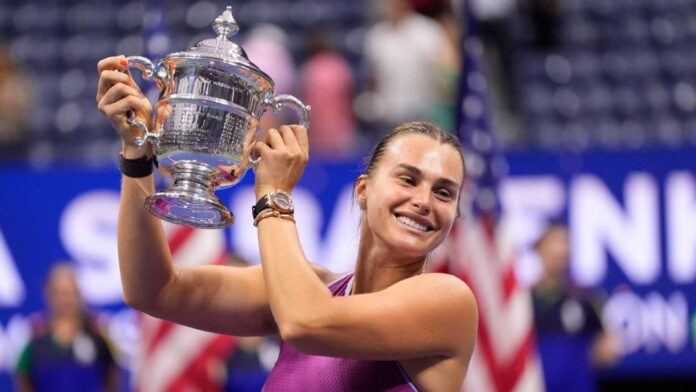 Aryna Sabalenka Celebrating U.s. Open Victory