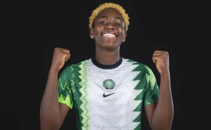 Asisat Oshoala Football Celebration Saudi Arabia
