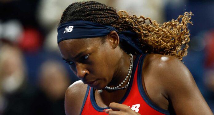 Coco Gauff Tennis Match Action