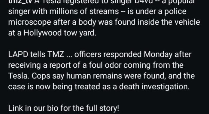 D4vd Tesla Body Found News