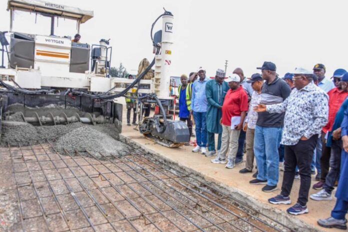David Umahi Inspecting Road Project In Abuja