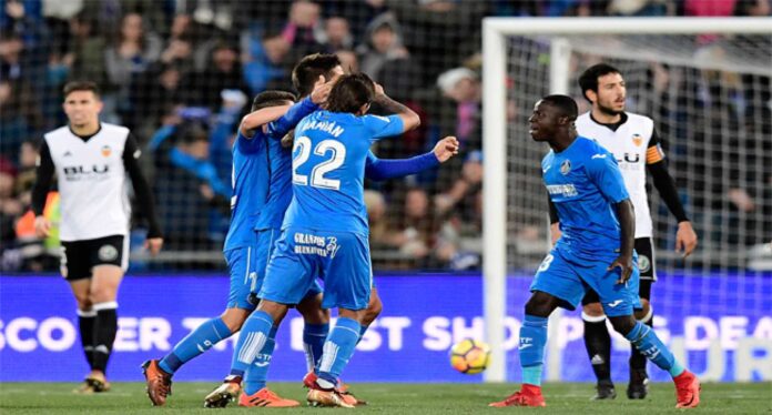 Getafe Players Celebrating Goal