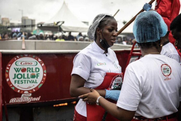 Hilda Baci Cooking Giant Jollof Rice Pot