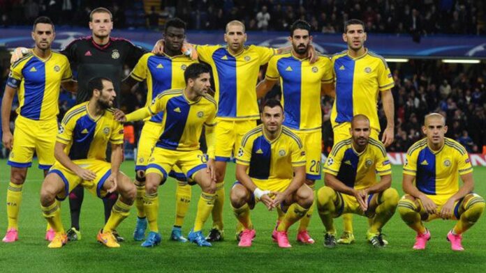 Maccabi Tel Aviv Team Playing Football