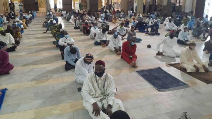 Muslims Praying Inside Mosque
