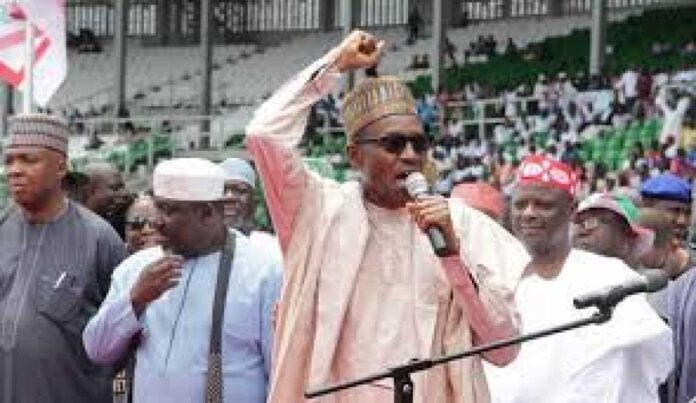 Nigerian President Addressing Crowd