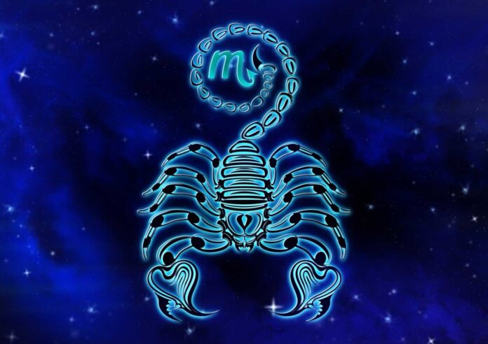 Scorpio Zodiac Sign With Cosmic Background