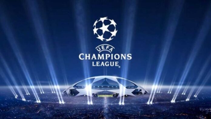 Champions League Action And Team Logos