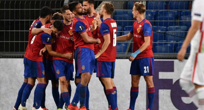 Fc Basel Players Celebrating Goal