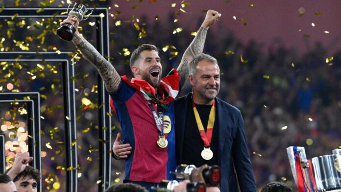 Hansi Flick Celebrating Barcelona Goal