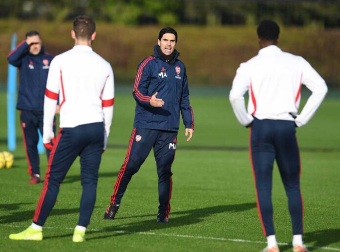 Mikel Arteta Arsenal Training Session