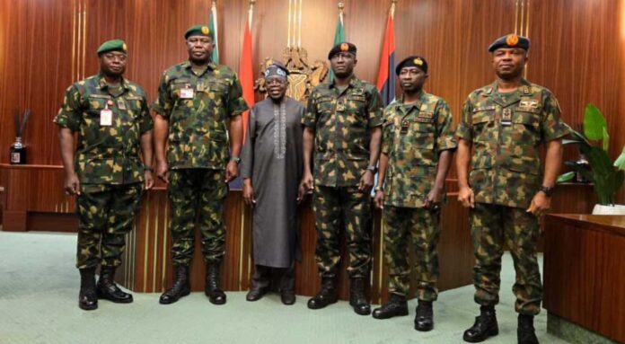 Nigeria President Bola Tinubu And Military Officers Shake Up