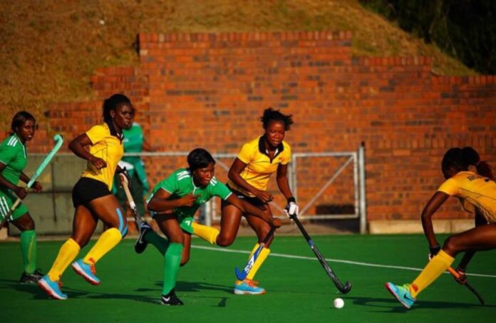 South African Women's Hockey Team In Action