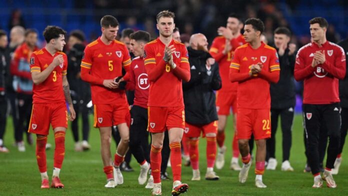 Wales Football Team In Action Against Belgium