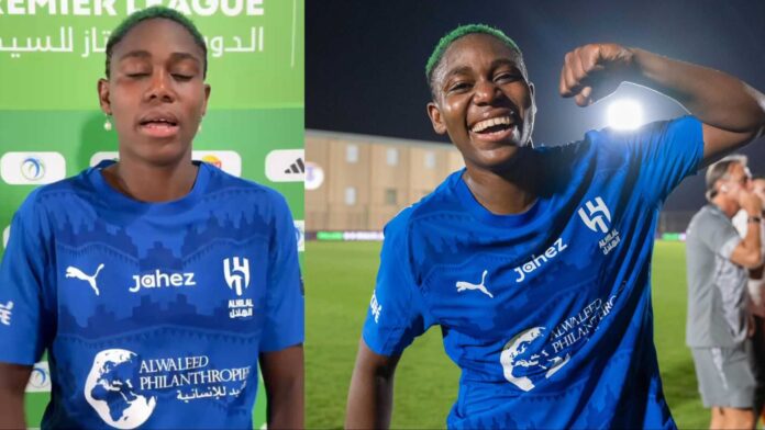 Asisat Oshoala Celebrating Goal Al Hilal