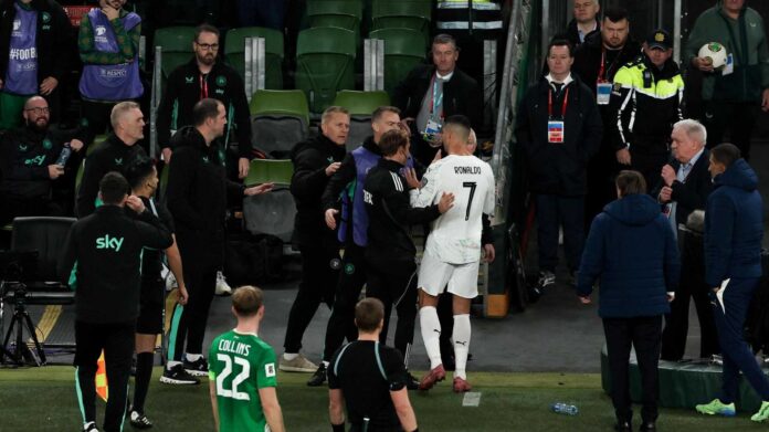 Cristiano Ronaldo Red Card Incident Aviva Stadium