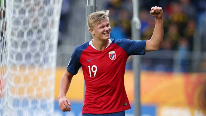 Erling Haaland Celebrating His Goals For Norway