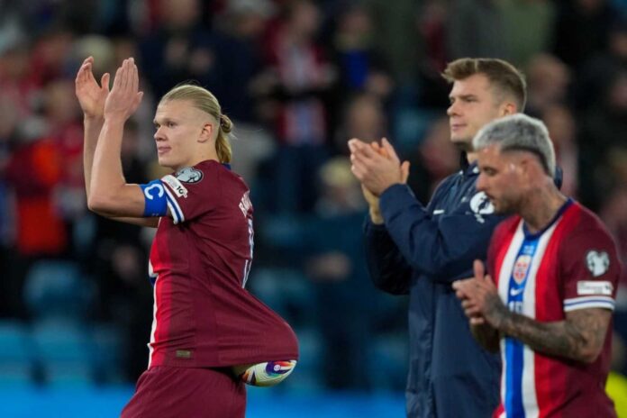 Erling Haaland In Action For Norway