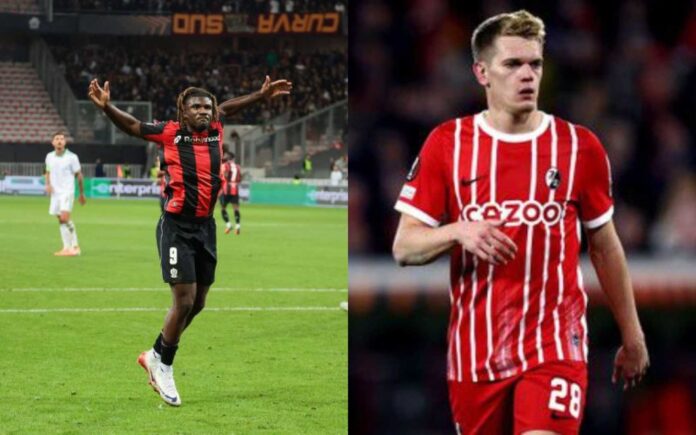 Freiburg Celebrating A Goal Against Nice