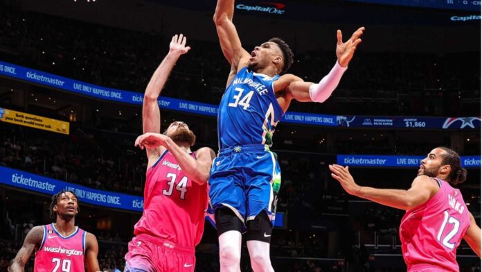 Giannis Antetokounmpo And Luka Doncic In Action