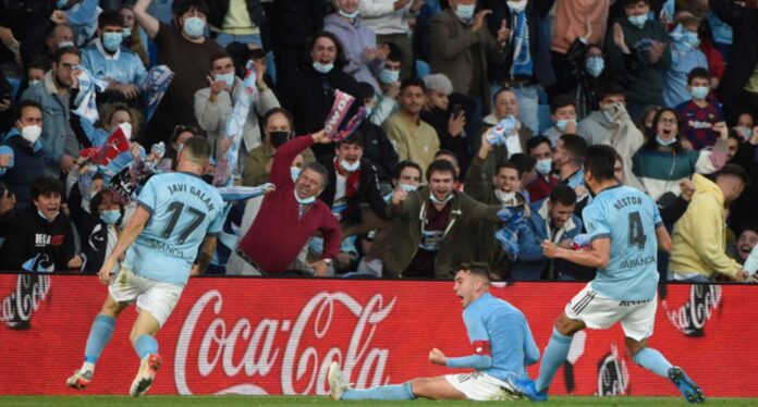 Iago Aspas Celebrating Goal For Celta De Vigo