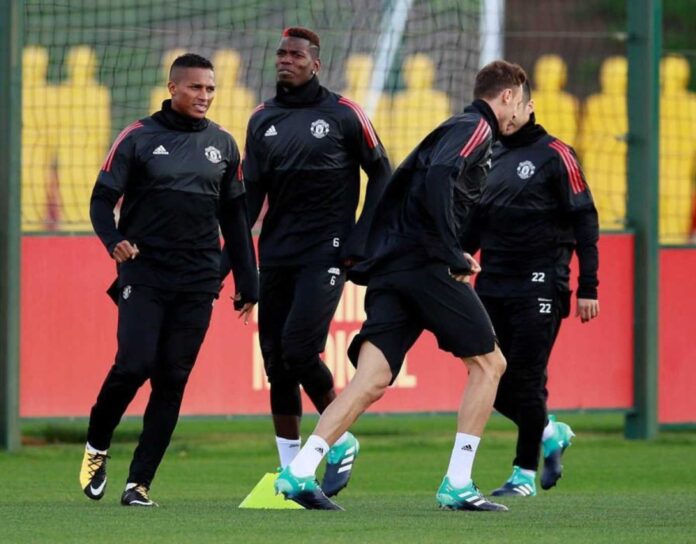 Manchester United Players Training Before Everton Match