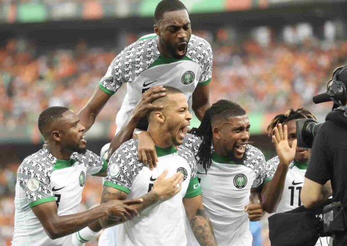 Nigeria Football Team.players In Action