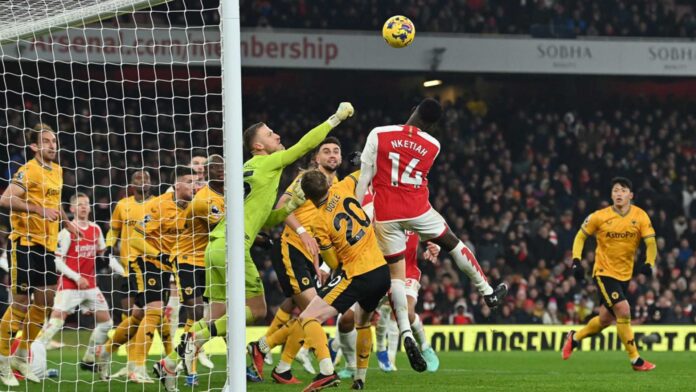 Arsenal Wolves Premier League Match Action