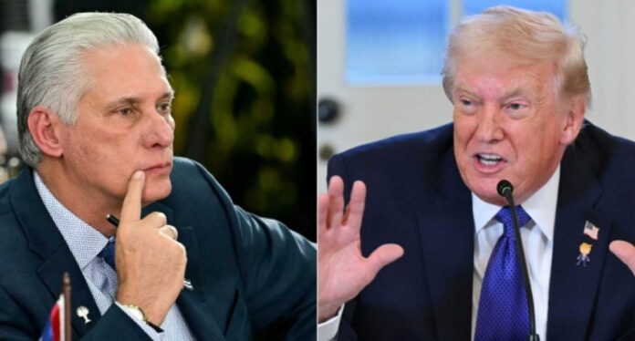 Cuban Leader Miguel Diaz Canel And Donald Trump