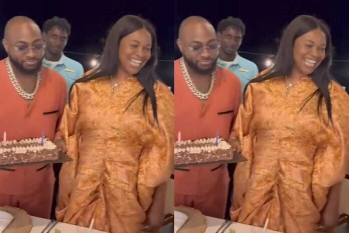 Davido With Birthday Cake And Family