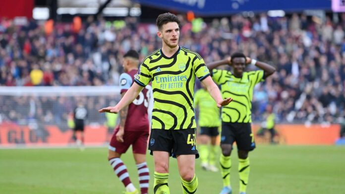 Declan Rice Celebration Arsenal Bournemouth
