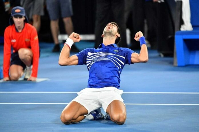 Djokovic Playing Tennis In Australian Open