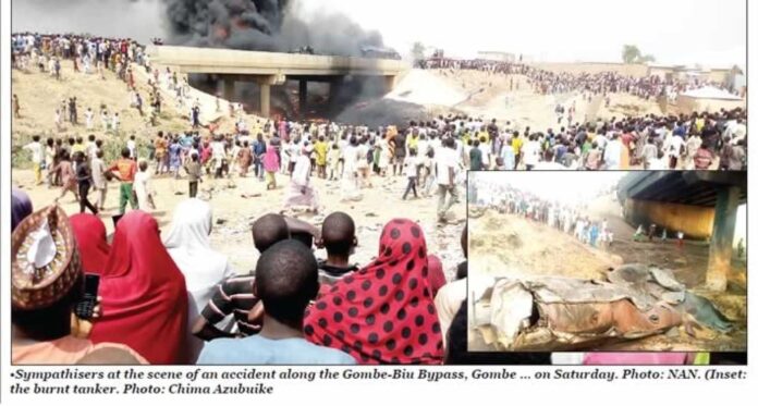 Gombe Road Accident Tricycle Tanker Motorcycles