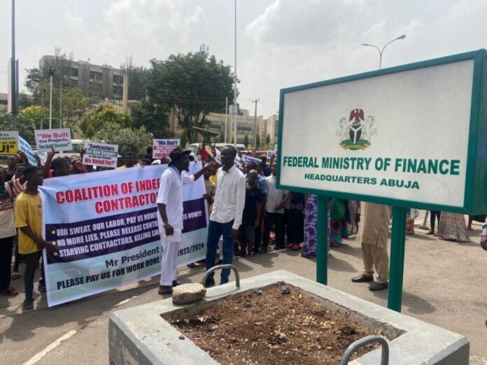 Protest At Federal Ministry Of Finance Abuja