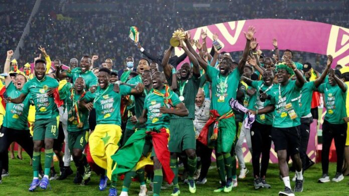 Senegal Football Team Celebrating Victory