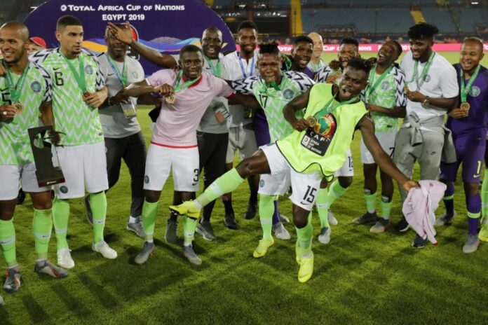 Super Eagles Players Celebrating