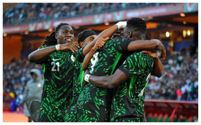 Super Eagles Players Celebrating Goal