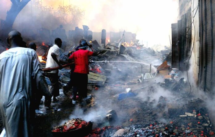 Fire Incident Ogunpa Market Ibadan