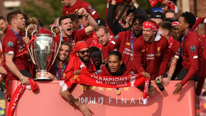 Liverpool Fc Celebrating Champions League Goal