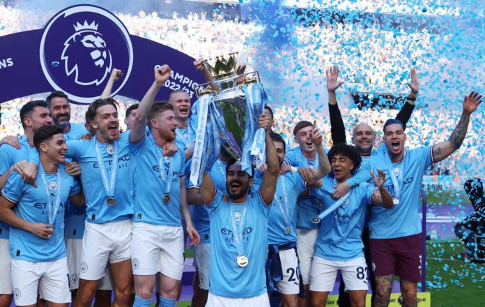 Manchester City Esports Team Celebrating Epremier League Victory