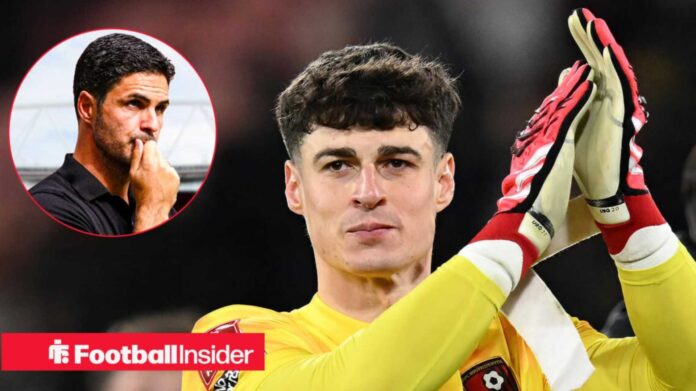 Mikel Arteta And Kepa Arrizabalaga At Wembley