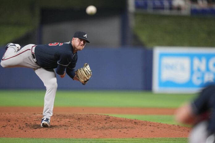 Bryce Elder Pitching For Atlanta Braves Vs Miami Marlins