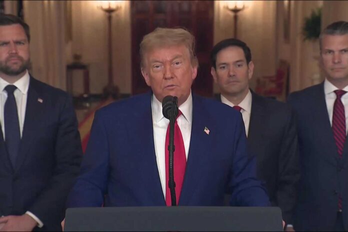 Donald Trump White House Speech Iran War