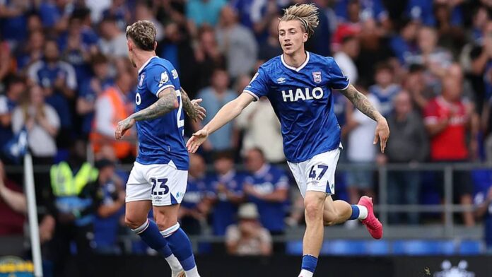 Jaden Philogene Penalty Celebration Norwich Vs Ipswich