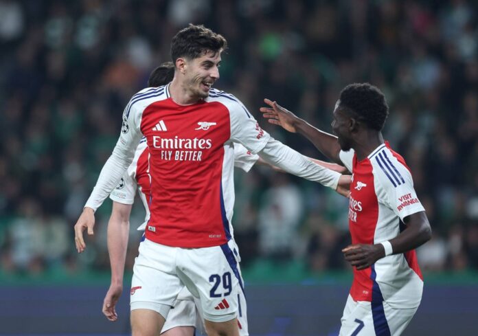 Kai Havertz Celebrating Arsenal Goal Sporting Lisbon
