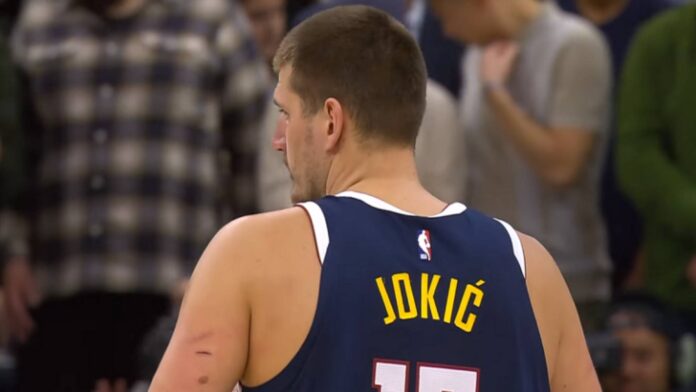 Nikola Jokic Celebrating Denver Nuggets Comeback Win
