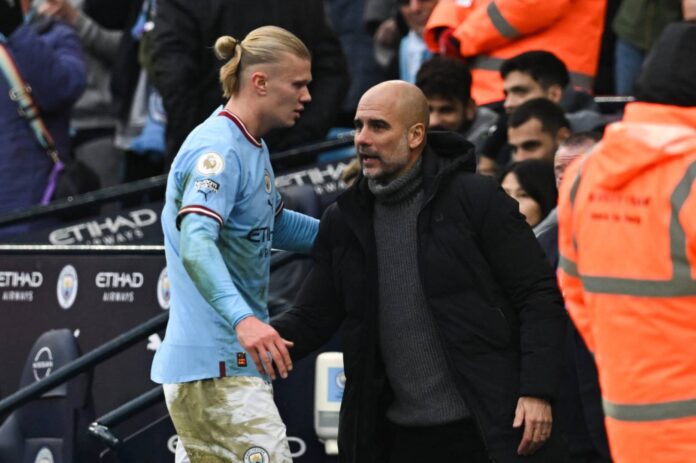 Pep Guardiola And Erling Haaland Manchester City Training