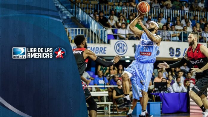 Regatas Corrientes Basketball Team Celebrating Victory