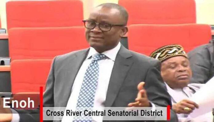 Senator John Enoh Unveiling Son Naddc Vehcap Logo