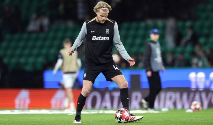 Sporting Cp Captain Morten Hjulmand Yellow Card